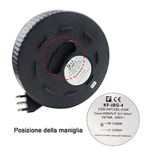 Carica l'immagine nel visualizzatore di Gallery, EXTRASTAR Prolunga Elettrica con Avvolgicavo 5 mt,4 Prese Polivalenti 5 metri