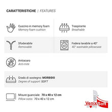 Carica l&#39;immagine nel visualizzatore di Gallery, venixsoft Cuscino per Letto in Memory Foam, 70 X Saponetta Con Fodera Cotone