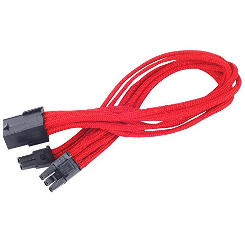 SilverStone SST-PP07-PCIR - cavo di estensione sleevato 8pin a PCI-E rosso