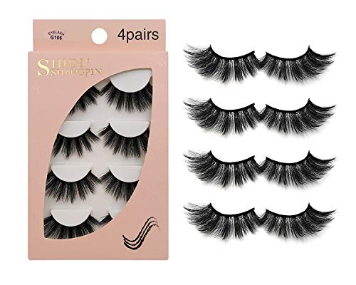 Ciglia finte 4 paia - Riutilizzabile professionale Misura per tutti...