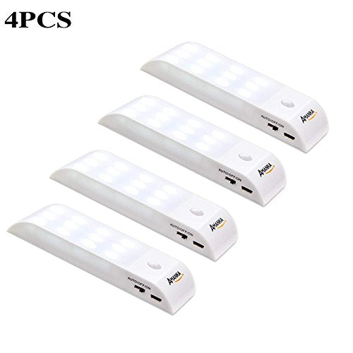 Luce Notte LED, AMANKA 4 Pcs Lampada Armadio con 4 Pezzi Led - Ilgrandebazar