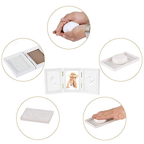 Kit Impronte Neonato Newlemo - Cornice Con Portafoto Per Mani E Piedi, Bianco - Foto 1