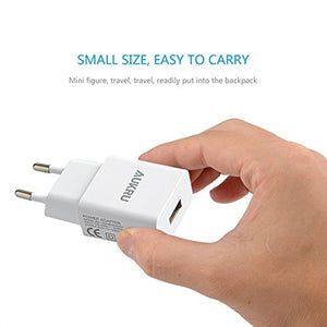 Aukru Caricabatterie USB da Muro Portatile 5V2A per Smartphone, 1 Adapter - Ilgrandebazar
