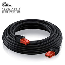 Carica l&#39;immagine nel visualizzatore di Gallery, CSL - 15m Cavo di Rete - Cat.6 Ethernet Gigabit LAN RJ45-10 100 Q 15,0m Nero