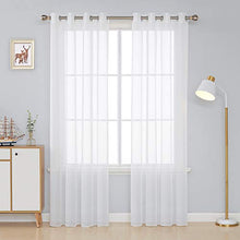 Carica l'immagine nel visualizzatore di Gallery, Deconovo Tende Trasparenti Camera da Letto Moderne in Voile 140x260cm, Bianco