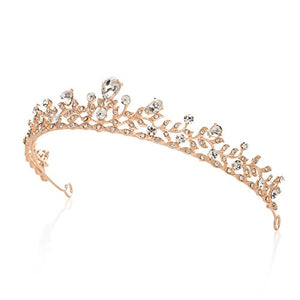 SWEETV Frizzante Cristallo Principessa Tiara Spettacolo Matrimonio Oro Rosa - Ilgrandebazar