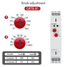 Carica l&#39;immagine nel visualizzatore di Gallery, Relè temporizzatore ciclo AC 230V GRT8-S1 Mini temporizzatore ciclo asimmetrico ON/OFF Relè tempo ciclo ripetuto