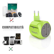 Carica l&#39;immagine nel visualizzatore di Gallery, Milool Adattatore Universale da Viaggio con QC3.0 Quick Charge 2 Porte Verde