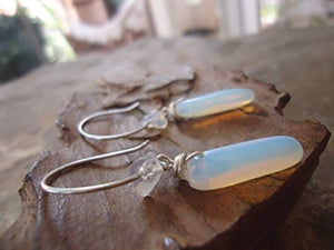 ✿ Pietralunare Drop & orecchini gancio lungo ✿