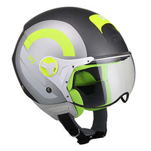 Carica l&#39;immagine nel visualizzatore di Gallery, CGM Casco demi jet 107R TAORMINA Titanium Medium, giallo fluo opaco