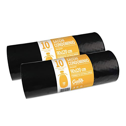 Gallo Sacchi XXL Raccolta Rifiuti, Extra Resistenza, Nero, Large (Confezione...