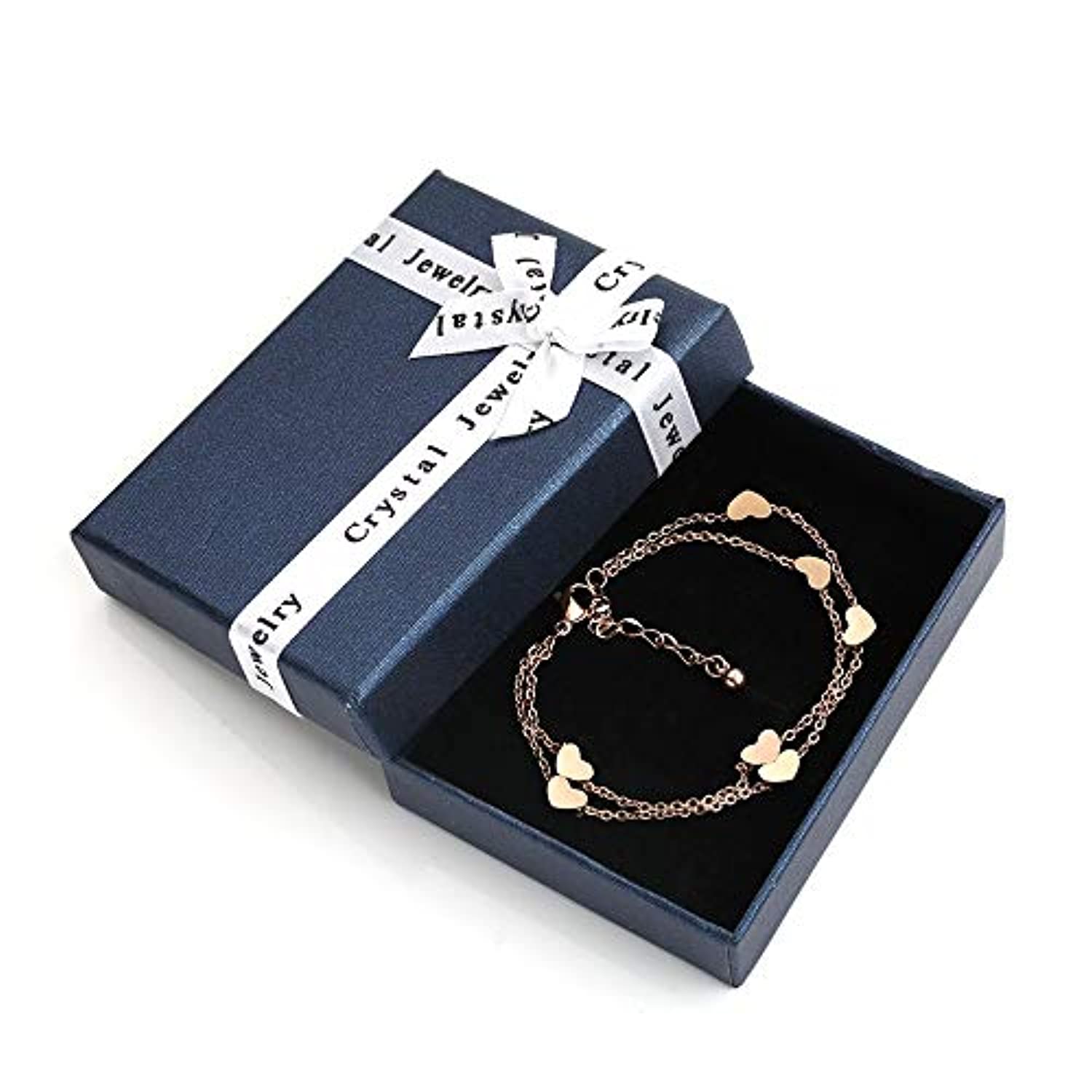 Bracciale a cuore in oro / Bracciale a catena in oro rosa / Bracciale a doppia catena / Bracciale a cuore / Bracciale a strati / Bracciale a catena a cuore - Italia