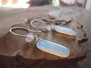 ✿ Pietralunare Drop & orecchini gancio lungo ✿