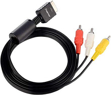 Carica l&#39;immagine nel visualizzatore di Gallery, COMPOSITO AV CAVO video &amp; audio PER SONY Playstation 1 PS1 PS2 PS3 nero