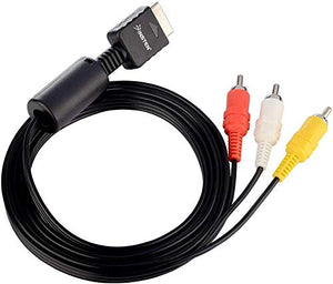 COMPOSITO AV CAVO video & audio PER SONY Playstation 1 PS1 PS2 PS3 nero