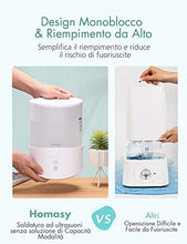 Carica l&#39;immagine nel visualizzatore di Gallery, Homasy Umidificatore Ambiente Bambini 2,5L, Ultrasuoni a Bianco - Ilgrandebazar