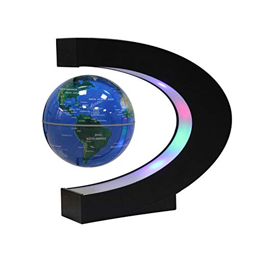 Ardermu Globo Galleggiante a levitazione Magnetica con Forma a C - Mappa Blu