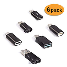 Carica l&#39;immagine nel visualizzatore di Gallery, USB-C a USB 3.0 adattatore [6-pack],FDG tipo C (maschio) a USB-C-Black