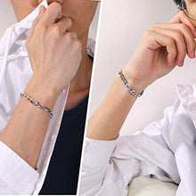 Carica l&#39;immagine nel visualizzatore di Gallery, PROSTEEL Bracciale Uomo a Catena Cubana Semplice, Braccialetto 6 Mm - Argento - Ilgrandebazar