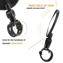 Carica l'immagine nel visualizzatore di Gallery, TAGVO Specchietti Bici, 2 Pezzi Bicicletta Ciclismo retrovisori Black-2pcs