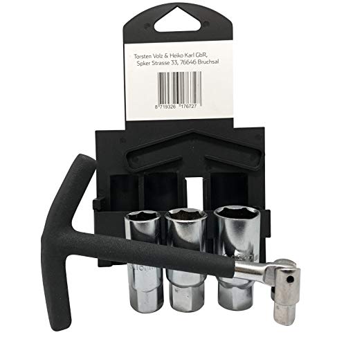 Set di 5 chiavi per candele accensione, 16, 18, 21 mm, con impugnatura a... - Ilgrandebazar