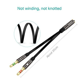 KingTop Cavo Sdoppiatore Microfono e Cuffia, Aux Stereo a 1 pezzo
