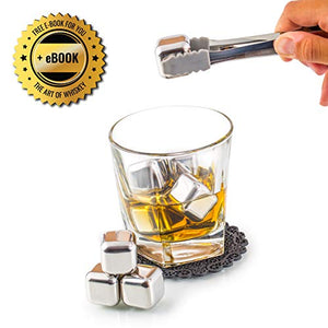 Esclusivo Whisky Stones Set di Regalo in Acciaio Inox - 8 Cubetti di...