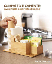 Carica l&#39;immagine nel visualizzatore di Gallery, FMC SOLUTION Porta Accessori da caffè e Tea in bambù per 100% Natural Bambù - Ilgrandebazar
