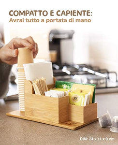 FMC SOLUTION Porta Accessori da caffè e Tea in bambù per 100% Natural Bambù - Ilgrandebazar