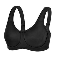 Carica l'immagine nel visualizzatore di Gallery, SYROKAN Donna Reggiseno Sportivo con Ferretto Modellato per Seni 4D, Nero