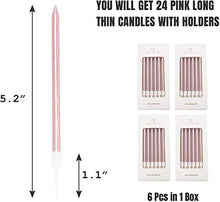 Carica l&#39;immagine nel visualizzatore di Gallery, YFOX 24 candeline per Decorare Torte e Feste di Rose Gold