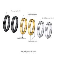 Carica l&#39;immagine nel visualizzatore di Gallery, PROSTEEL Set di Orecchini Cerchio/Orecchini Clip Donna Uomo, 3/4 16 Mm/3 Paia - Ilgrandebazar