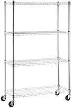 Carica l&#39;immagine nel visualizzatore di Gallery, AmazonBasics - Scaffalatura a 4 ripiani, su rotelle, Cromo - Ilgrandebazar