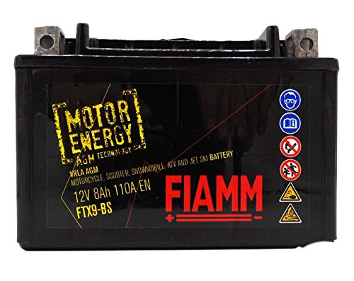 BATTERIA MOTO FIAMM MOTOR ENERGY FTX9-BS = YTX9-BS 12V 8Ah AGM CON ACIDO...