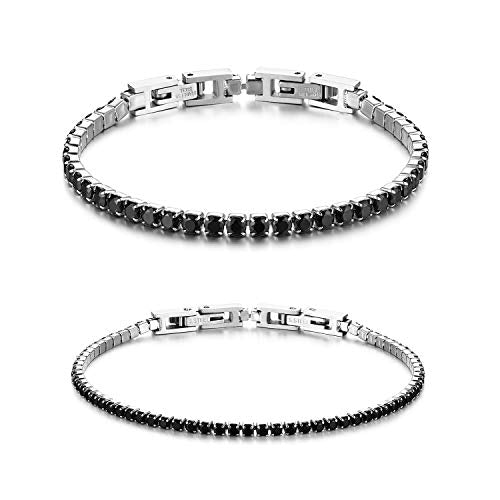 JewelryWe Bracciale Coppia Donna Uomo Fidanzati con Zircone Lucido Perline... - Ilgrandebazar