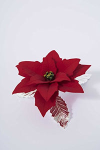 Stella Di Natale Fatta A Mano In Porcellana Stile Capodimonte Su Foglie In...
