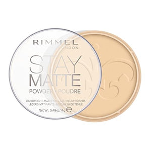Rimmel London Cipria Compatta Stay Matte - Polvere Opacizzante a Lunga Tenuta per Pelli Grasse e Miste - Trasparente - 14 g