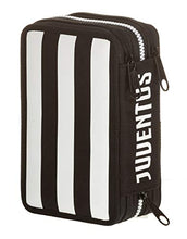 Carica l&#39;immagine nel visualizzatore di Gallery, Astuccio 3 Zip Juventus Coaches, Bianco &amp; Nero, Con materiale scolastico: 18...