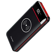Carica l&#39;immagine nel visualizzatore di Gallery, RLERON Power Bank 25000mAh Wireless, Caricabatterie Portatile con 2 Rosso - Ilgrandebazar