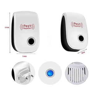 Repellente ad Ultrasuoni per Topi, Repellente Ultrasuoni Anti Zanzare Ultrasuoni Interno Dispositivo Anti Topi, Insetti, Zanzare, Scarafaggi, Ratti, Formiche, Ragni 4 Pack