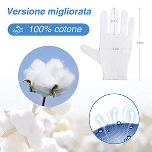 Rovtop 10 paia Guanti Bianchi, Cotone per Ispezione Pulizia di... - Ilgrandebazar