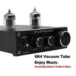 docooler FX-Audio Mini HiFi Audio Preamplificatore 6K4 TUBE-03, Nero