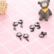 Carica l&#39;immagine nel visualizzatore di Gallery, YADOCA 8 Paia Acciaio Inossidabile Orecchini Uomo Nero Argento Punk