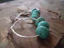 Carica l&#39;immagine nel visualizzatore di Gallery, ★ ORECCHINI DI BIANCO con TURQUOISE ★ piccoli orecchini, creoli (1662)