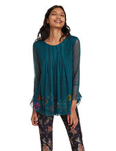 Carica l'immagine nel visualizzatore di Gallery, Desigual T-Shirt Luciana Donna XS, Verde (Verde Junco 4045) - Ilgrandebazar