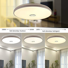 Carica l&#39;immagine nel visualizzatore di Gallery, Plafoniera JDONG con altoparlante bluetooth e telecomando Cambio colore 24W,...