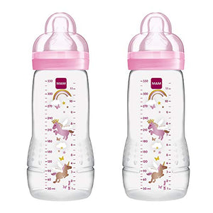 Mam - Easy Active Biberon con tettarella flusso veloce, 330 ml, Porpora