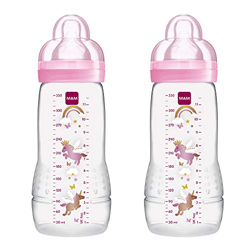 Mam - Easy Active Biberon con tettarella flusso veloce, 330 ml, Porpora
