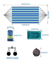 Carica l&#39;immagine nel visualizzatore di Gallery, deepee Amaca da Giardino Esterno in Cotone con Cuscino Blu, 220 x 80 220×80cm