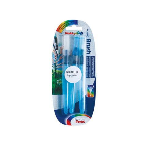Pentel Xfrh Aquash Water Brush Pennello con Serbatoio Riempibile 3 Pezzi...